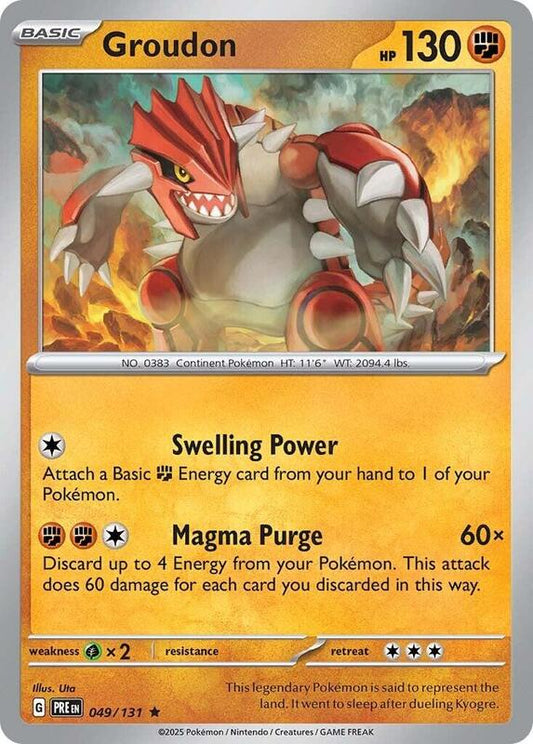 Groudon - Reverse Holofoil 049/131 Prismatic Evolutions | Rare Pokemon Card