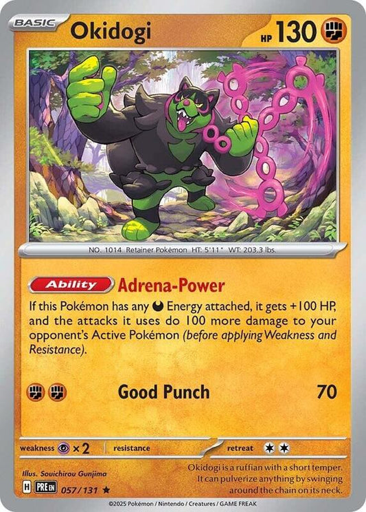 Okidogi - Reverse Holofoil 057/131 Prismatic Evolutions | Rare Pokemon Card