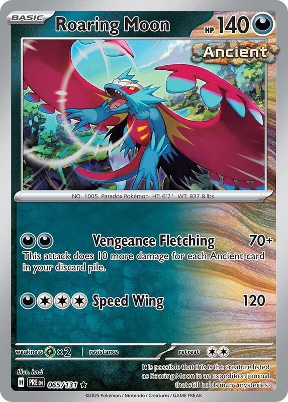 rare cards prismatic evolutions Roaring Moon - Holofoil 065/131 Prismatic Evolutions
