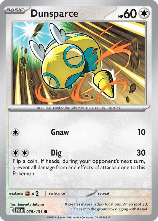 Dunsparce - Reverse Holofoil 079/131 Prismatic Evolutions | Common Pokemon Card