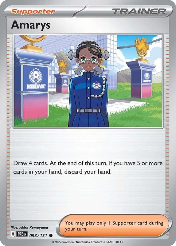 Amarys - 093/131 - Reverse Holofoil 093/131 Prismatic Evolutions | Common Trainer Card