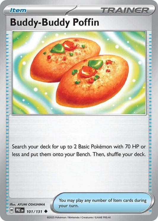 Buddy-Buddy Poffin - Reverse Holofoil 101/131 Prismatic Evolutions | Uncommon Trainer Card