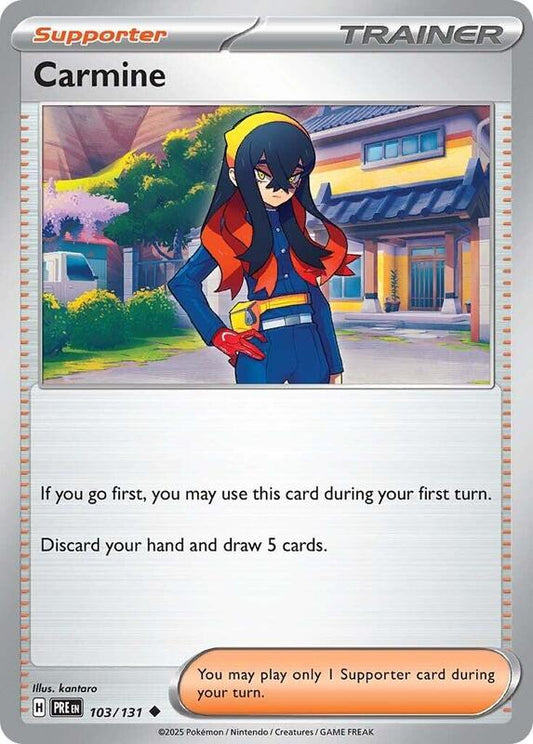Carmine - Reverse Holofoil 103/131 Prismatic Evolutions | Uncommon Trainer Card