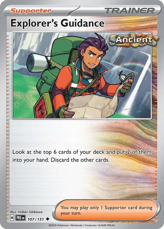 Explorer's Guidance - Reverse Holofoil 107/131 Prismatic Evolutions | Uncommon Trainer Card