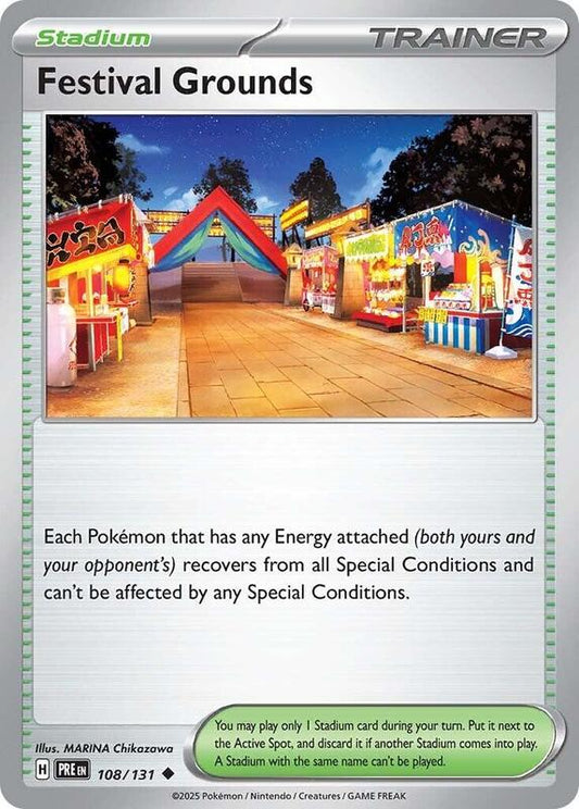 Festival Grounds - Reverse Holofoil 108/131 Prismatic Evolutions | Uncommon Trainer Card