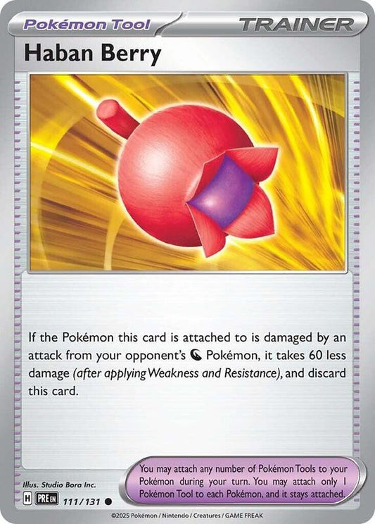 Haban Berry - Reverse Holofoil 111/131 Prismatic Evolutions | Common Trainer Card