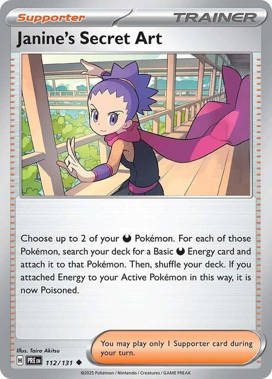Janine's Secret Art - 112/131 - Reverse Holofoil 112/131 Prismatic Evolutions | Uncommon Trainer Card