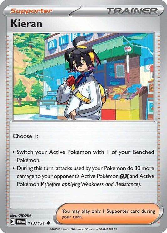 Kieran - 113/131 - Reverse Holofoil 113/131 Prismatic Evolutions | Uncommon Trainer Card