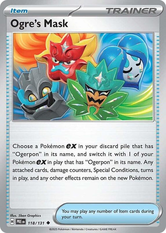Ogre's Mask - Reverse Holofoil 118/131 Prismatic Evolutions | Uncommon Trainer Card