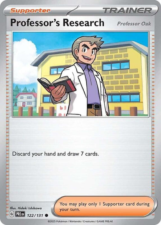 Professor's Research [Professor Oak] - Reverse Holofoil 122/131 Prismatic Evolutions | Common Trainer Card