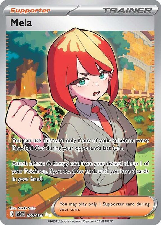 Mela - Holofoil 140/131 Prismatic Evolutions | Ultra Rare Trainer Card