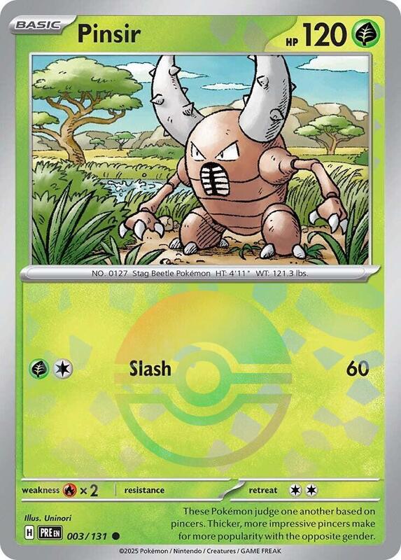 Pinsir (Poke Ball Pattern) - Holofoil 003/131 Prismatic Evolutions | Common Pokemon Card