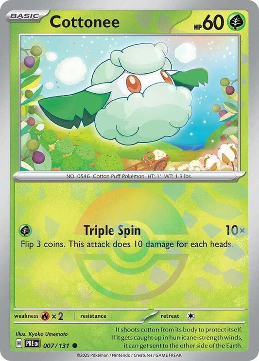 Cottonee (Poke Ball Pattern) - Holofoil 007/131 Prismatic Evolutions | Common Pokemon Card