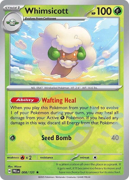 Whimsicott (Poke Ball Pattern) - Holofoil 008/131 Prismatic Evolutions | Rare Pokemon Card