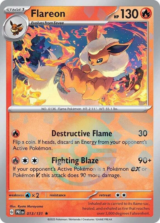 Flareon (Poke Ball Pattern) - Holofoil 013/131 Prismatic Evolutions | Rare Pokemon Card