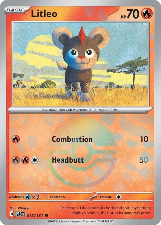 Litleo (Poke Ball Pattern) - Holofoil 015/131 Prismatic Evolutions | Common Pokemon Card