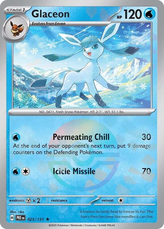 Glaceon (Poke Ball Pattern) - Holofoil 025/131 Prismatic Evolutions | Rare Pokemon Card