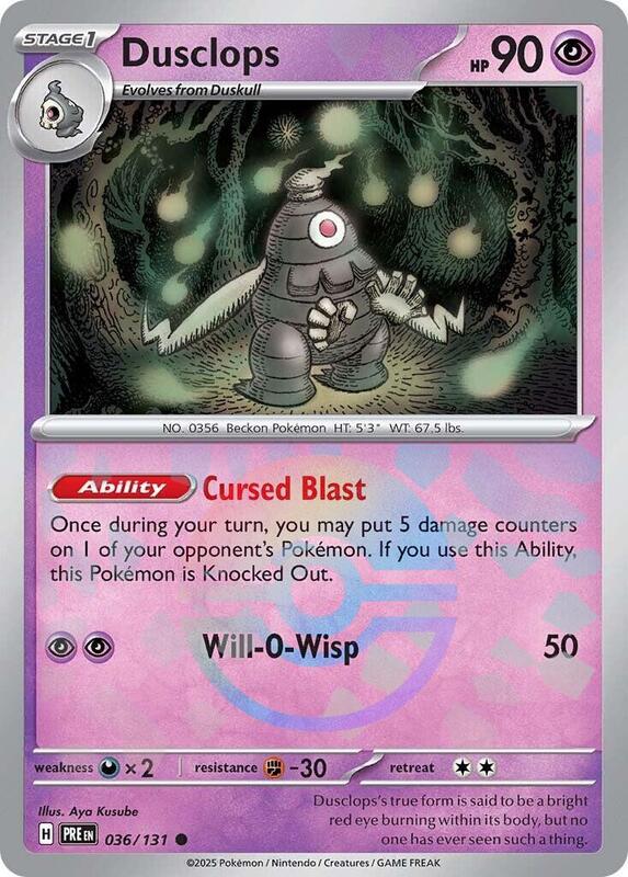 Dusclops (Poke Ball Pattern) - Holofoil 036/131 Prismatic Evolutions | Common Pokemon Card
