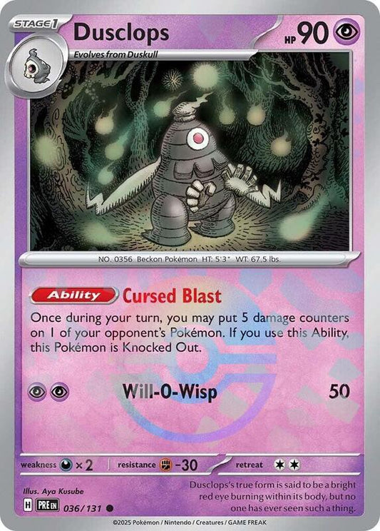 Dusclops (Poke Ball Pattern) - Holofoil 036/131 Prismatic Evolutions | Common Pokemon Card