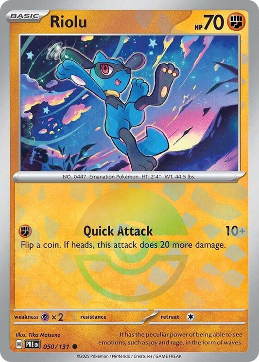 Riolu (Poke Ball Pattern) - Holofoil 050/131 Prismatic Evolutions | Common Pokemon Card