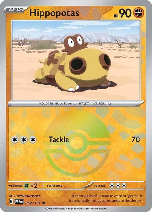 Hippopotas (Poke Ball Pattern) - Holofoil 052/131 Prismatic Evolutions | Common Pokemon Card