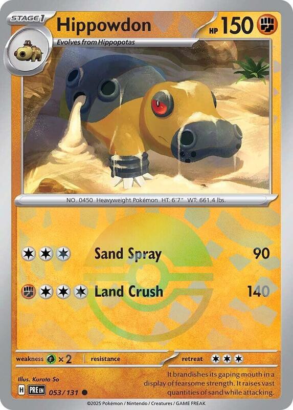 Hippowdon (Poke Ball Pattern) - Holofoil 053/131 Prismatic Evolutions | Common Pokemon Card