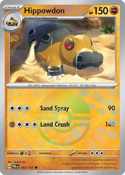 Hippowdon (Poke Ball Pattern) - Holofoil 053/131 Prismatic Evolutions | Common Pokemon Card