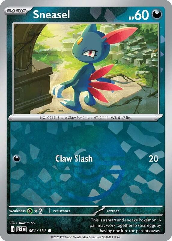 Sneasel (Poke Ball Pattern) - Holofoil 061/131 Prismatic Evolutions | Common Pokemon Card