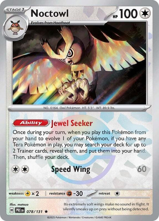 Noctowl (Poke Ball Pattern) - Holofoil 078/131 Prismatic Evolutions | Rare Pokemon Card