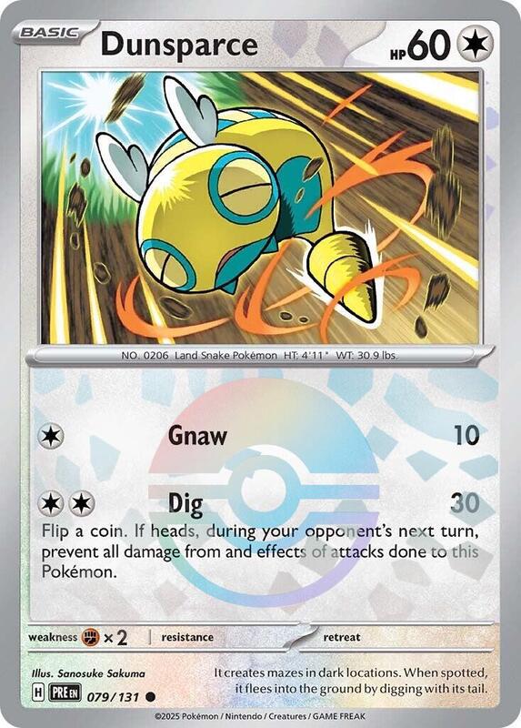 Dunsparce (Poke Ball Pattern) - Holofoil 079/131 Prismatic Evolutions | Common Pokemon Card
