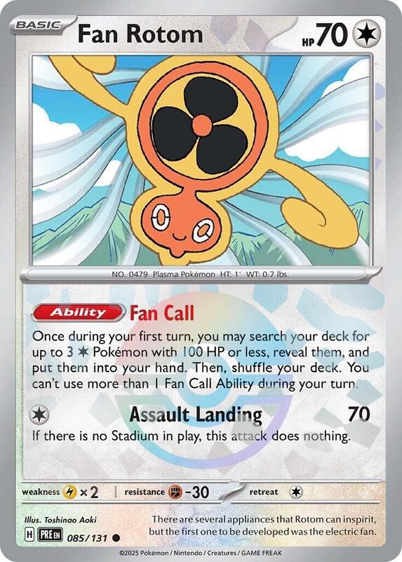 Fan Rotom (Poke Ball Pattern) - Holofoil 085/131 Prismatic Evolutions | Common Pokemon Card