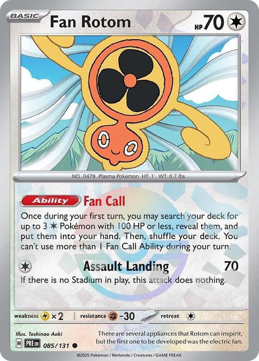 Fan Rotom (Poke Ball Pattern) - Holofoil 085/131 Prismatic Evolutions | Common Pokemon Card