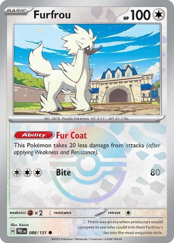 Furfrou (Poke Ball Pattern) - Holofoil 088/131 Prismatic Evolutions | Common Pokemon Card