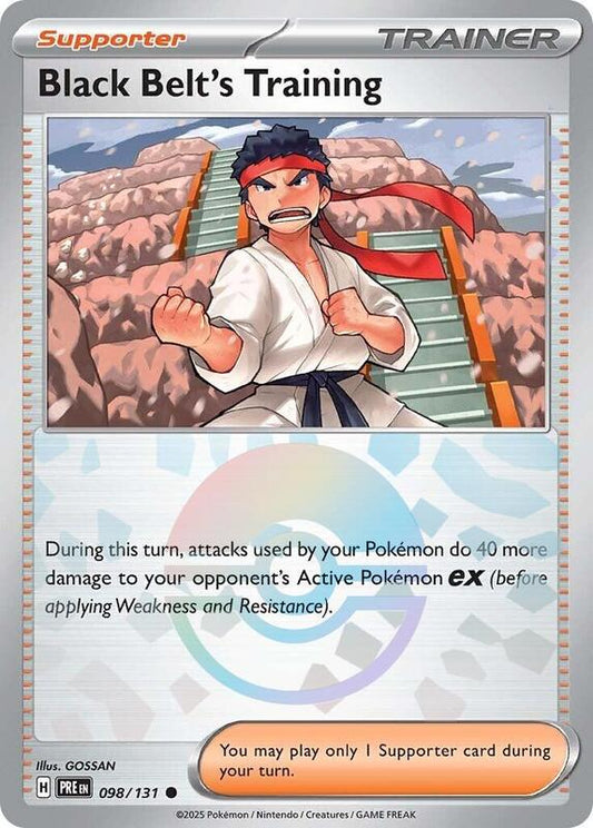Black Belt's Training - 098/131 (Poke Ball Pattern) - Holofoil 098/131 Prismatic Evolutions | Common Trainer Card