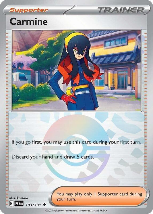 Carmine (Poke Ball Pattern) - Holofoil 103/131 Prismatic Evolutions | Uncommon Trainer Card