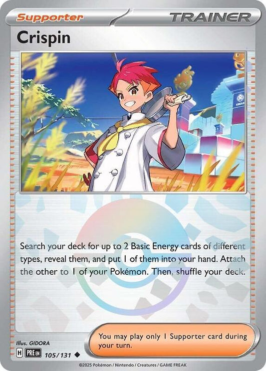 Crispin - 105/131 (Poke Ball Pattern) - Holofoil 105/131 Prismatic Evolutions | Uncommon Trainer Card