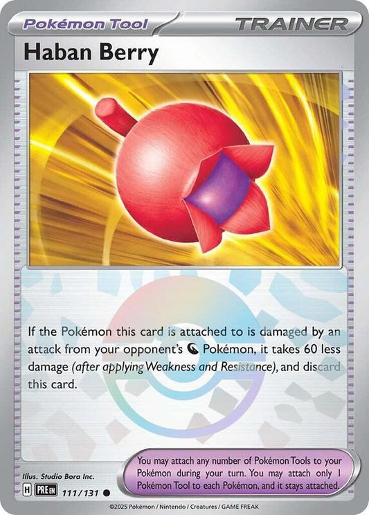 Haban Berry (Poke Ball Pattern) - Holofoil 111/131 Prismatic Evolutions | Common Trainer Card