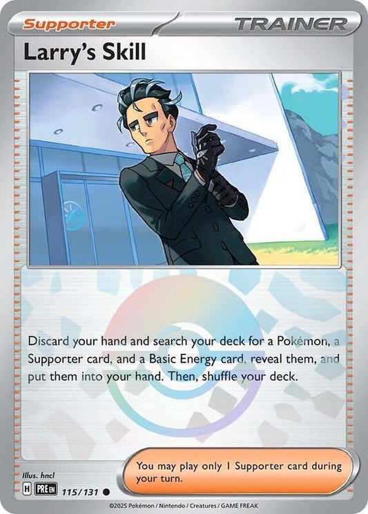 Larry's Skill - 115/131 (Poke Ball Pattern) - Holofoil 115/131 Prismatic Evolutions | Common Trainer Card
