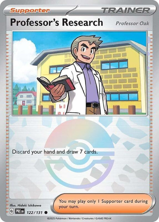 Professor's Research [Professor Oak] (Poke Ball Pattern) - Holofoil 122/131 Prismatic Evolutions | Common Trainer Card