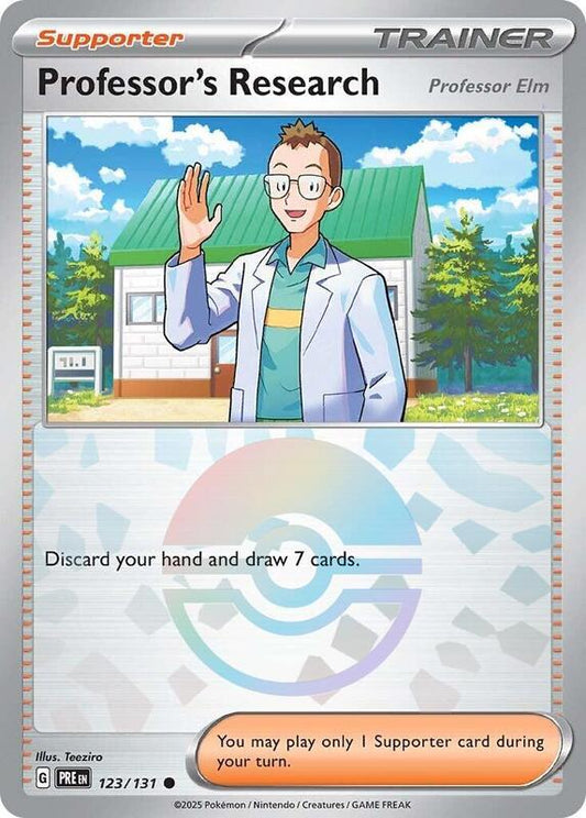 Professor's Research [Professor Elm] (Poke Ball Pattern) - Holofoil 123/131 Prismatic Evolutions | Common Trainer Card