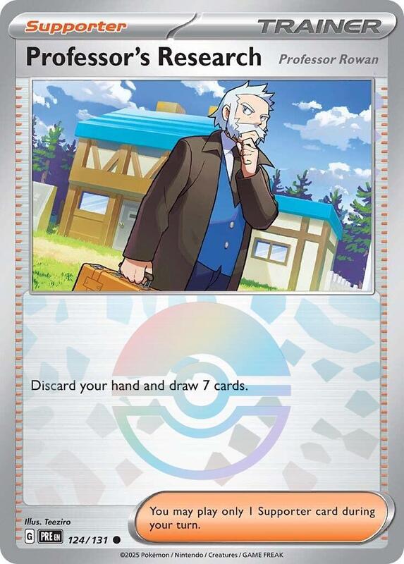 Professor's Research [Professor Rowan] (Poke Ball Pattern) - Holofoil 124/131 Prismatic Evolutions | Common Trainer Card