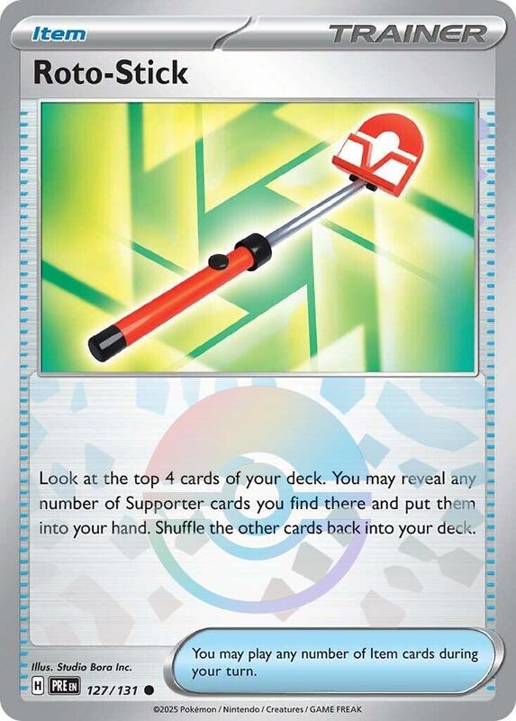 Roto-Stick (Poke Ball Pattern) - Holofoil 127/131 Prismatic Evolutions | Common Trainer Card