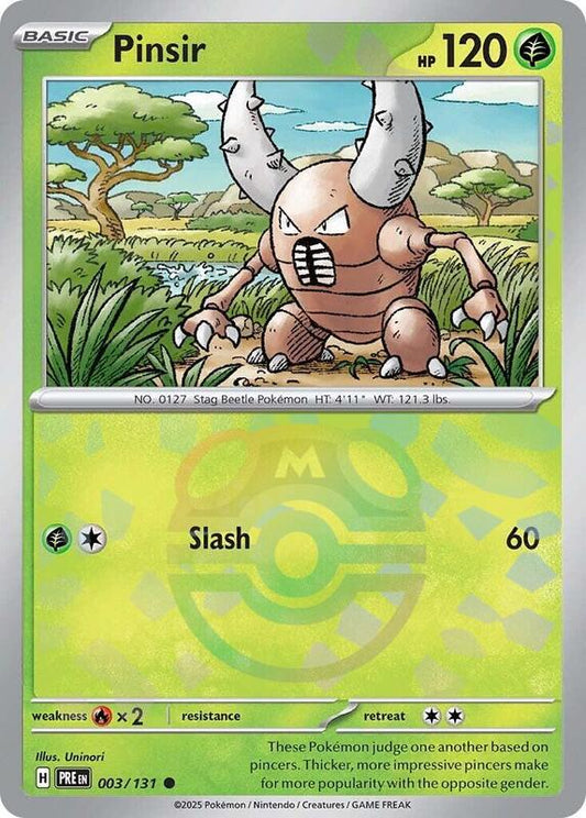 Pinsir (Master Ball Pattern) - Holofoil 003/131 Prismatic Evolutions | Common Pokemon Card