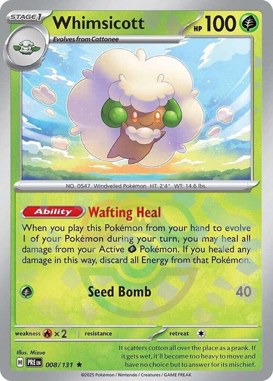 Whimsicott (Master Ball Pattern) - Holofoil 008/131 Prismatic Evolutions | Rare Pokemon Card