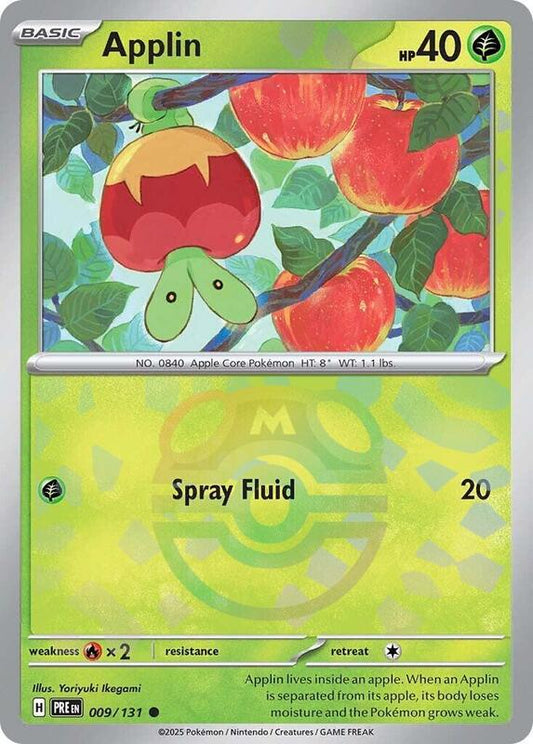 Applin (Master Ball Pattern) - Holofoil 009/131 Prismatic Evolutions | Common Pokemon Card