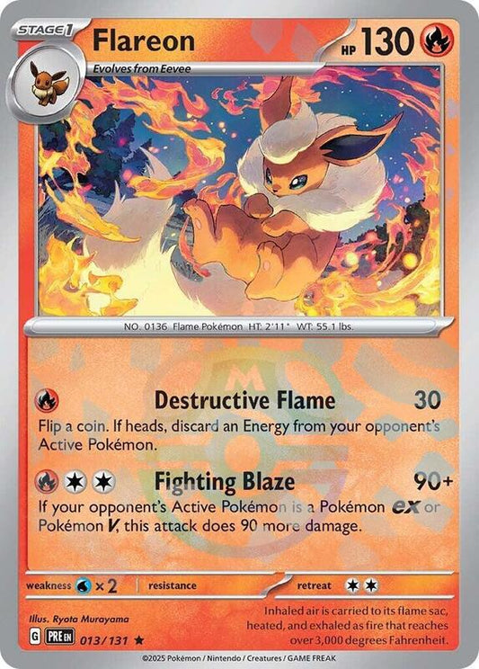 Flareon (Master Ball Pattern) - Holofoil 013/131 Prismatic Evolutions | Rare Pokemon Card