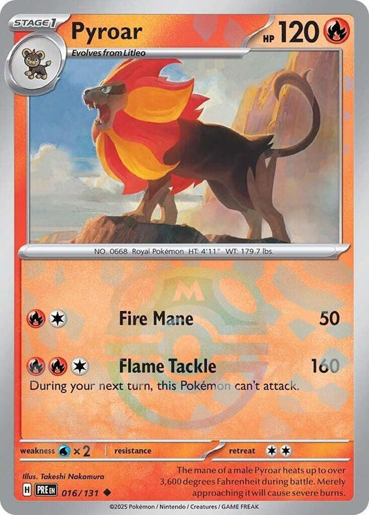 Pyroar (Master Ball Pattern) - Holofoil 016/131 Prismatic Evolutions | Uncommon Pokemon Card