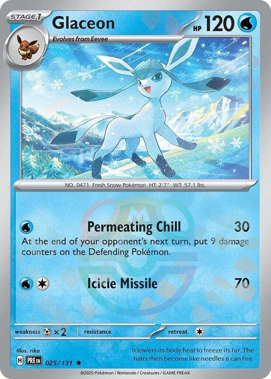 Glaceon (Master Ball Pattern) - Holofoil 025/131 Prismatic Evolutions | Rare Pokemon Card
