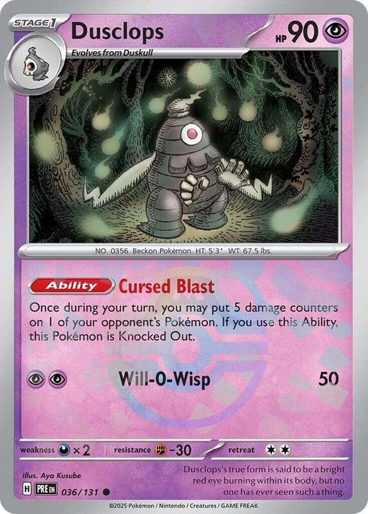 Dusclops (Master Ball Pattern) - Holofoil 036/131 Prismatic Evolutions | Common Pokemon Card