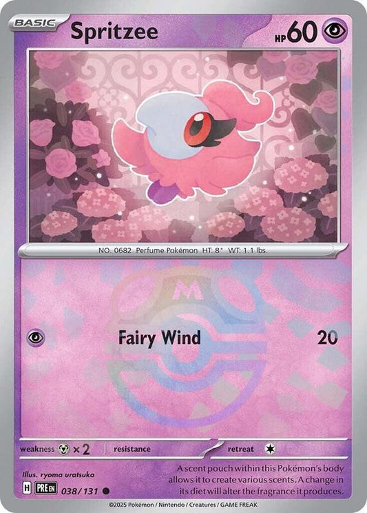 Spritzee (Master Ball Pattern) - Holofoil 038/131 Prismatic Evolutions | Common Pokemon Card